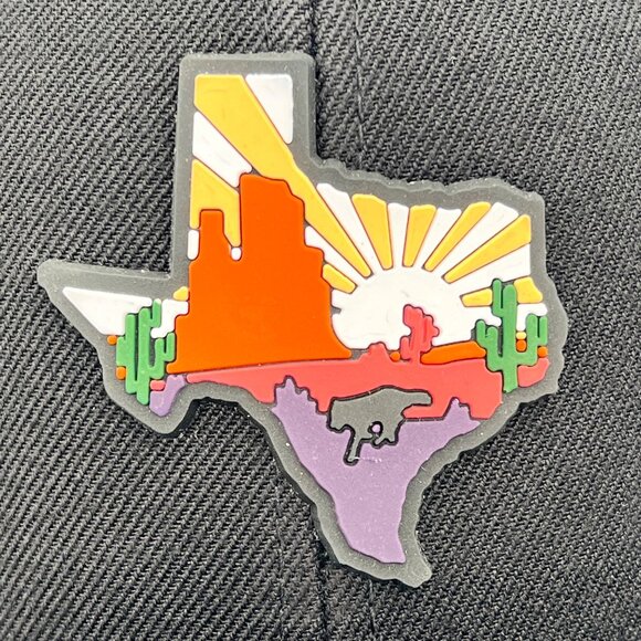 Texas Sunset Cactus Palo Duro Snapback Cap Hat Yupoong Sport-Tek OSFA Black New - Picture 3 of 15